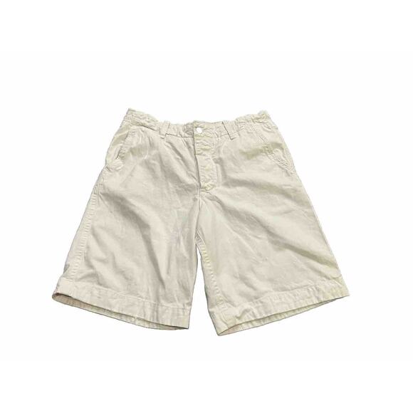 Abercrombie Fitch Mens White Solid Heavyweight Thick Drawstring Shorts Size 32 - Picture 1 of 9